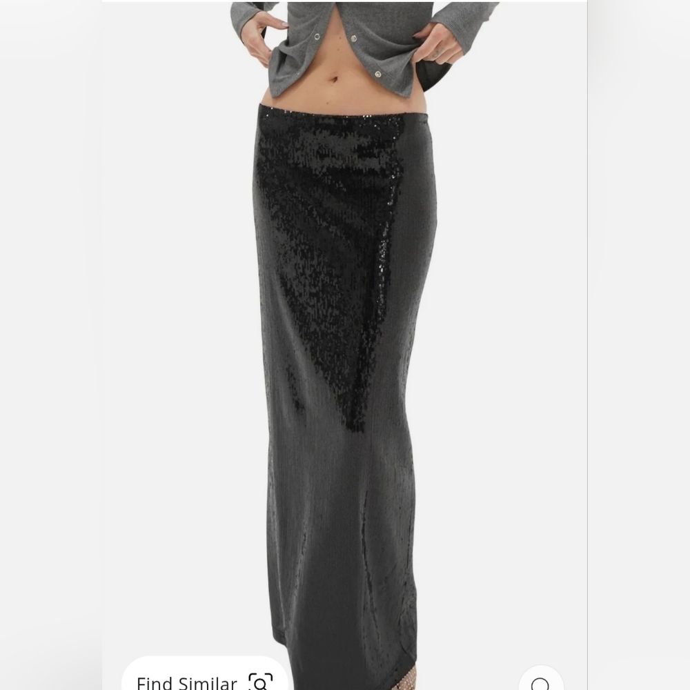 Elegant Black Sequin Skirt
